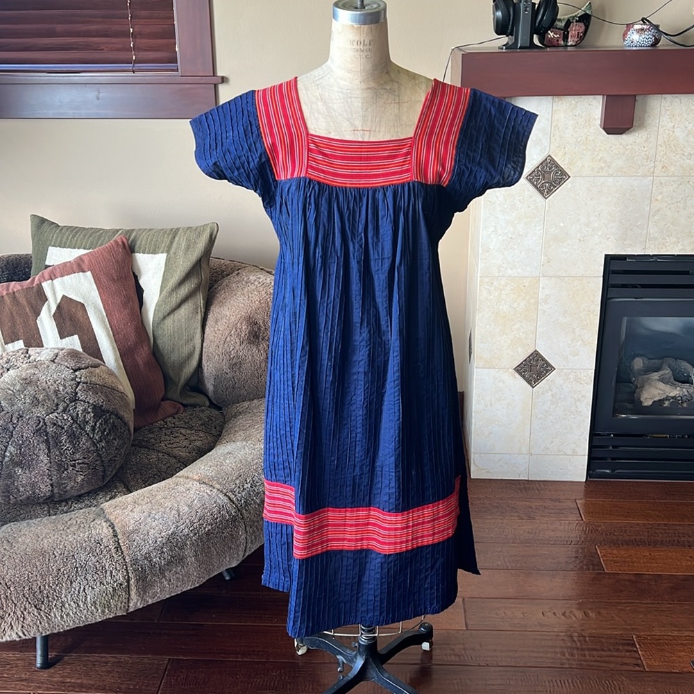 Vintage Navy and Red Dress